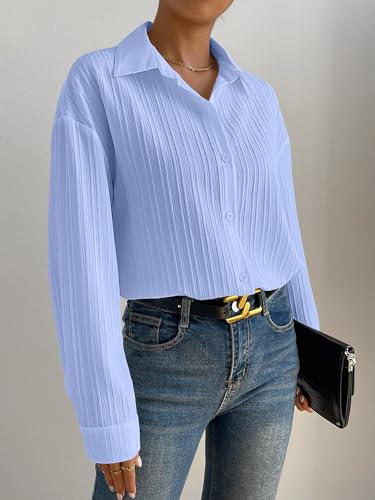 Greciilooks WomenS Regular Fit Western Shirt (Gl-W1929_Light Blue