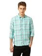 Dennis Lingo Relaxed Fit Cotton Full-Sleeves Men Checks Casual Shirts Blue
