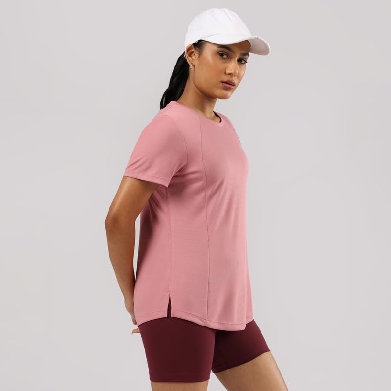 BlissClub CloudFlex Round Neck Tee, Weightless Comfort All Day Long, Feels Like Second Skin, Flattering fit,Insanely Lightweight