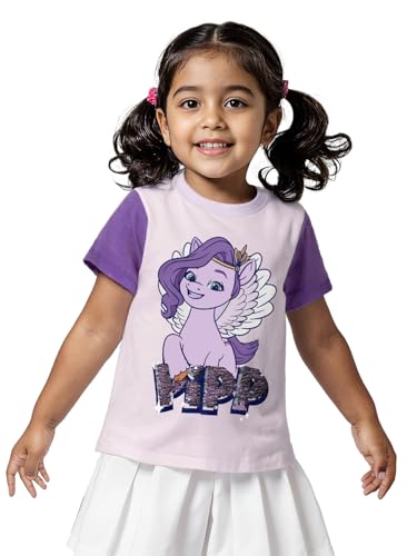 The Souled Store My Little Pony: Pipp Girls Short Sleeves Round Neck Short Sleeves Purple Cotton T-Shirts (2-8 Yrs)