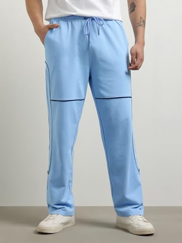 Nobero MenS Straight Sweatpants (1M-Bwjg-R0121_Powder Blue