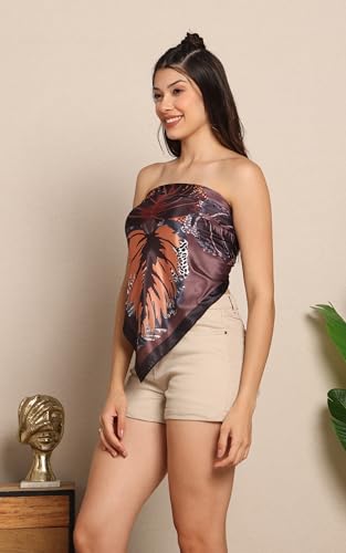 Greciilooks WomenS Crepe Silk Square Scarf