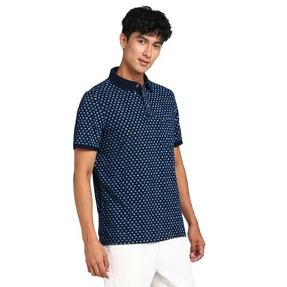 Turtle Men 100% Cotton Indigo Slim Fit Navy Polo T-Shirt