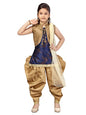 Aarika Girl'S Silk Kurti Patiala Set (Jn_Pt-183060_Navy Blue-Gold
