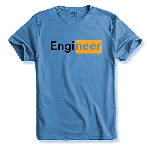 ADRO Engineer Mens Cotton Printed T-Shirt (R21-M-EGN-SK_SkyBlue_XL)