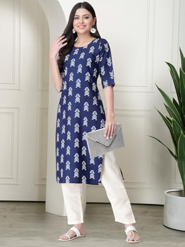 Pinkmint WomenS Crepe Printed Kurta Pant Straight Kurta Set For Women(Pack Of 3)