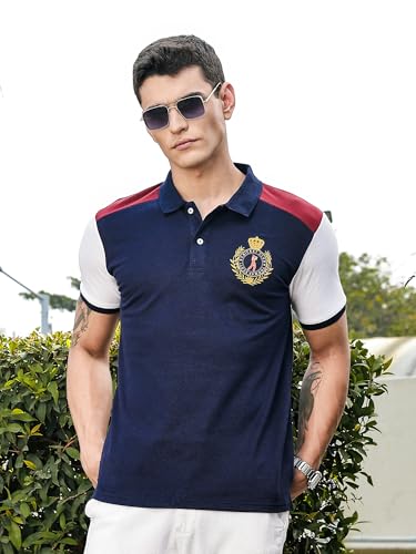 Thomas Scott Mens | Solid | Polo Neck | Polyester Blend | Knitted | Button Closure | Ribbed Shorts Sleeve | Regular Fit | Tshir