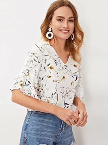 OM SAI LATEST CREATION Womens Plain Crepe with Ruffle Sleeve Design on HaOSLC-Sleeve Regular Fit Office wear,Casual wear Top (X