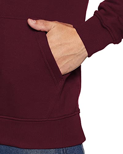 ADRO Men's Cotton Neck Hooded Sweatshirt (H20-GL-STA-MR_Maroon)