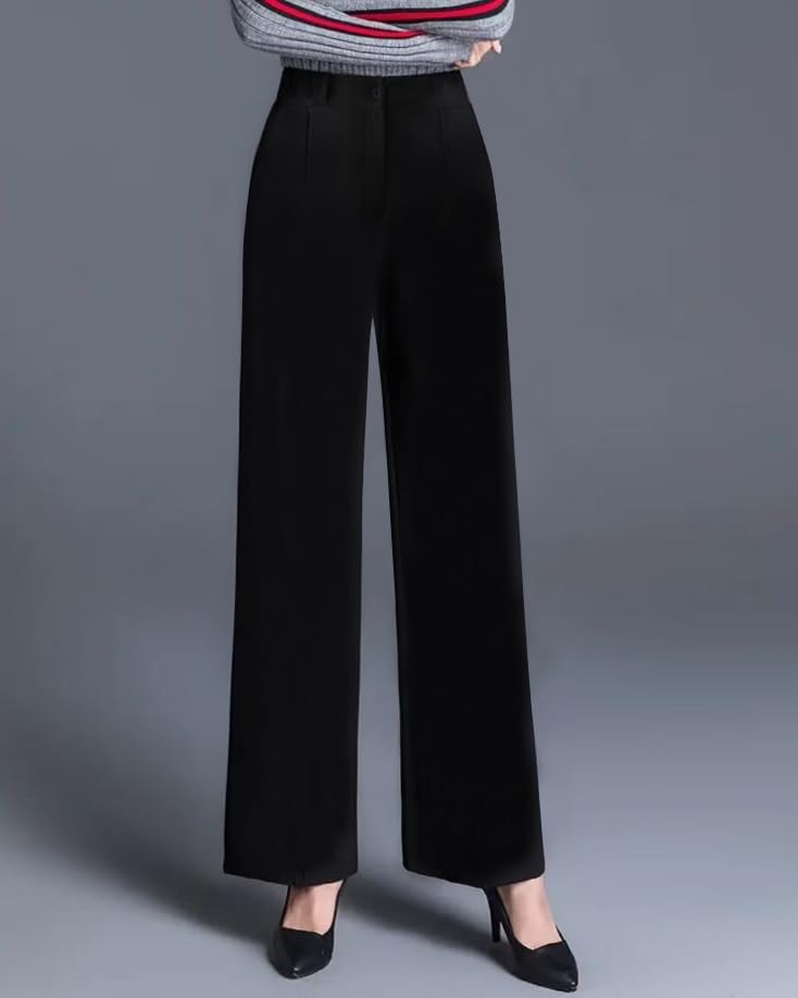 Toochki Premium Womens Slim 4-Way Stretch Black Formal Trousers (Flexi-Waist | Easy Care | Desk-to-Dinner)