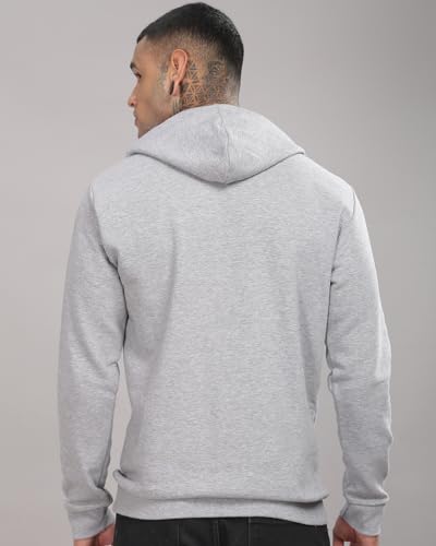 ADRO Men's Printed Hoodie, Cotton, Grey, Size 36, Model H24-BOST-GR