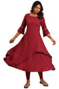 W For Woman WomenS Polyester Regular Kurta (23Few18785-312921_Rumba Red