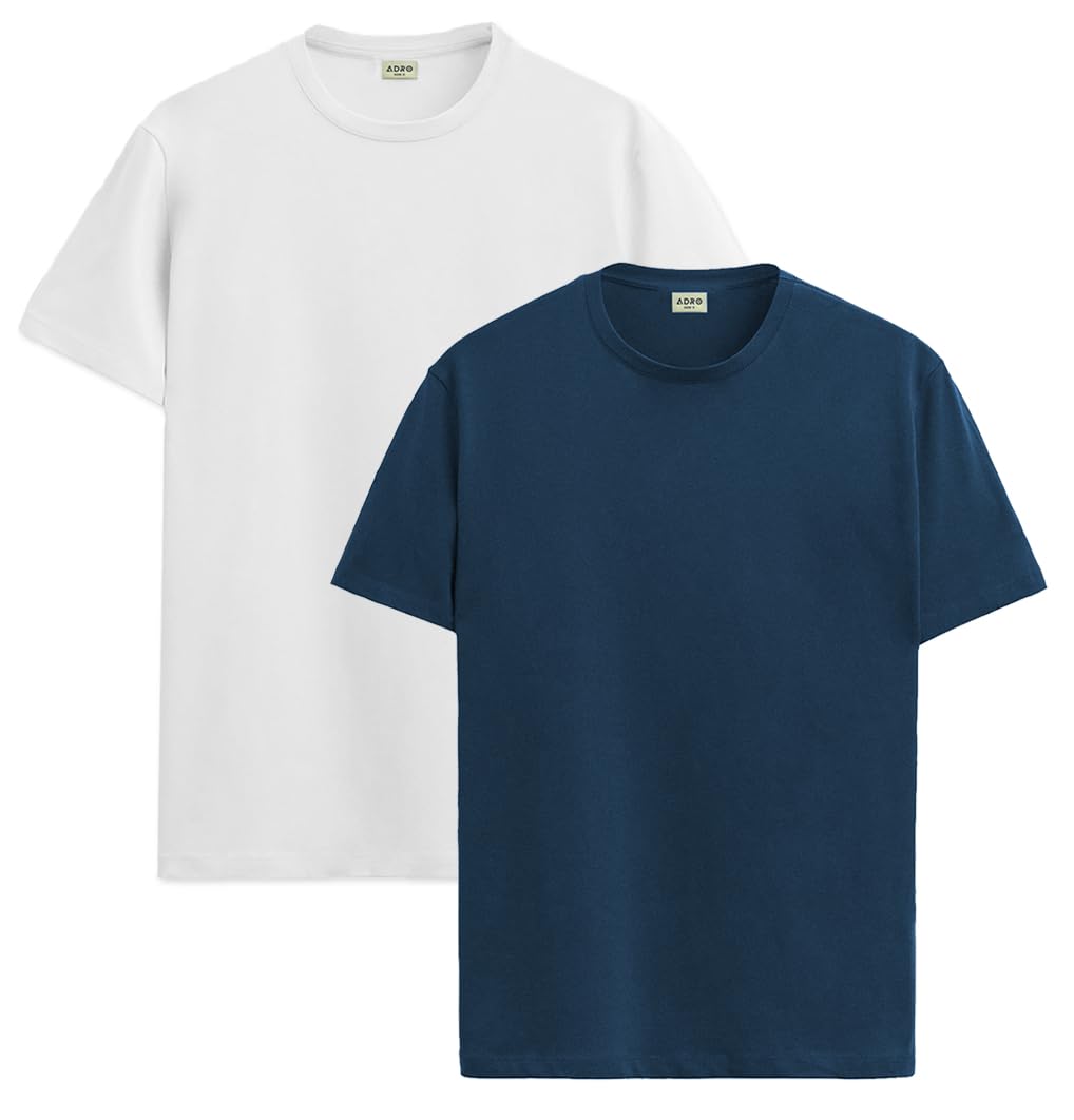 ADRO T Shirts Pack of 2 Mens Tshirts Cotton T Shirts for Men Tshirt T-Shirts Combo T Shirts Tshirts for Men Plain Solid Tshirts