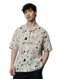 The Souled Store Peanuts: Characters Men and Boys Short Sleeves Collared Neck Button Front Off White All Over Printed Regular Fi