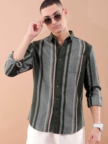 The Indian Garage Co Cotton MenS Slim Fit Shirt (0823-Shfcyd-08-01_Grey