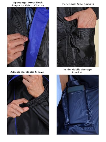Rupa Rainwear for Men, Waterproof Nylon Blended Rain Jacket with Pants and Carry Bag,Pack of 1