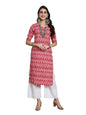 Pinkmint Elegant Printed Crepe KurtiS For WomenS Ll Fashionable Kurti Ll Straight Round Neck Kurti (Pack Of 1) Pink