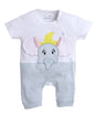Bumzee Off White & Blue Boys Half Sleeves Trendy Fancy Romper Age - 3-6 Months
