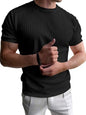 Noble Monk Regular Fit Half Sleeve T-Shirt | Sold Pattern | Round Neck T Shirt For Men Black