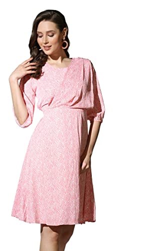 Leriya Fashion One Piece Dress for Women| Midi Dress for Women| Birthday Dress for Women (Small, Peach)