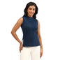 BlissClub Move All Day Sleeveless Top, 100% Cotton,Turtleneck Collar,High Side Slits,Versatile