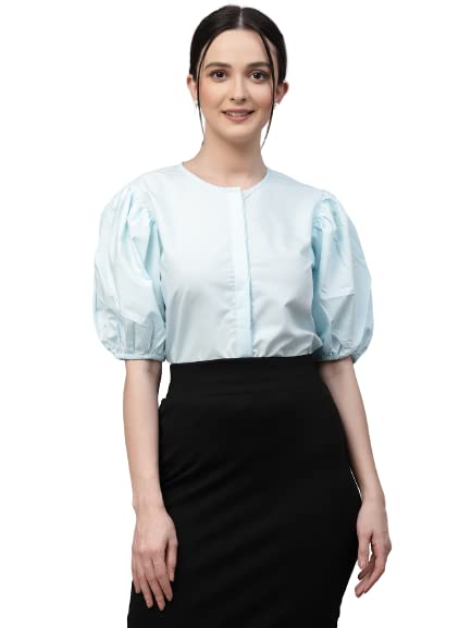 Style Quotient Women Solid White Polycotton Regular Formal Shirt