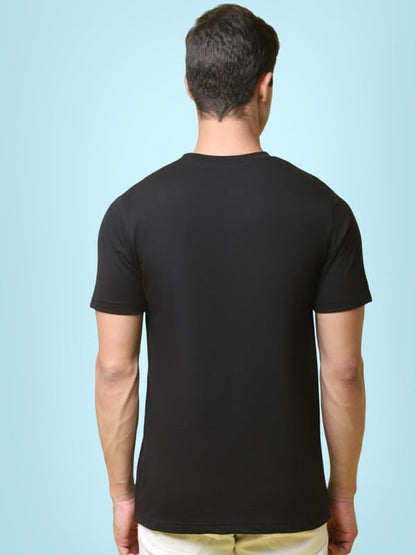 Pinkmint Combo T-Shirt for Men Cotton Blend Casual Half Sleeve T-Shirt l Active wear l Regular Home T-Shirt (Pack of 2) Black-Gr