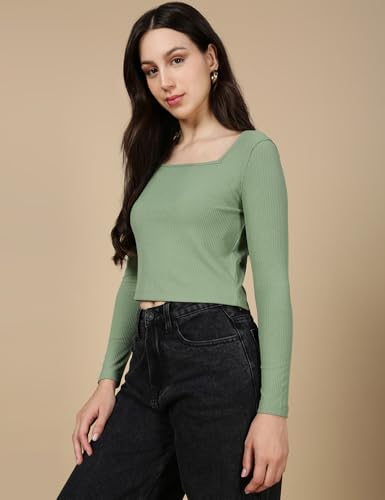 Fyltr WomenS Solid Regular Fit T Shirt (Fylss25Wkt-1002_Moss Green
