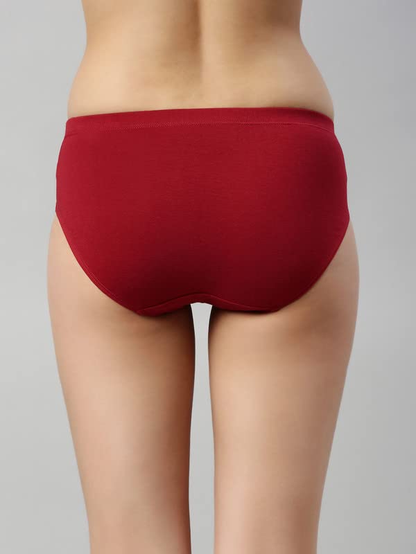 Enamor Stretchable Cotton Hipster Panties for Women Pack of 6, Full Coverage Grip Fit with Antimicrobial & Stain Release Technol