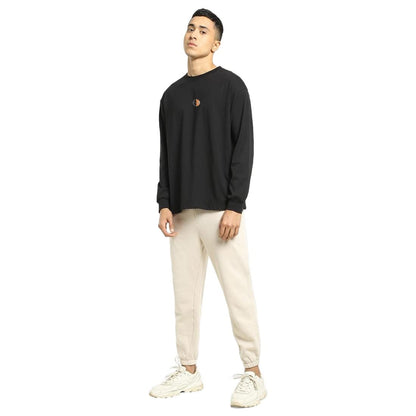 Bewakoof Mens Graphic Print 100% Cotton T-Shirt- Oversized Fit, Round Neck, Long Sleeves