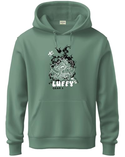 ADRO Hoodies for Men | Printed Hoodie for Men | Cotton Hoodie | Luffy Hoodie Gear 5 | Sweatshirt for Men | Anime Hoodie | H24-LU