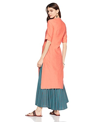 Aurelia Women's Blended Regular Fit Solid Regular Kurta