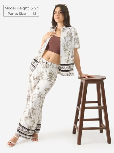 The Souled Store Gardenia White Polyester Blend Pants for Women and Girls - Elegant and Versatile Bottoms for Every Occasion