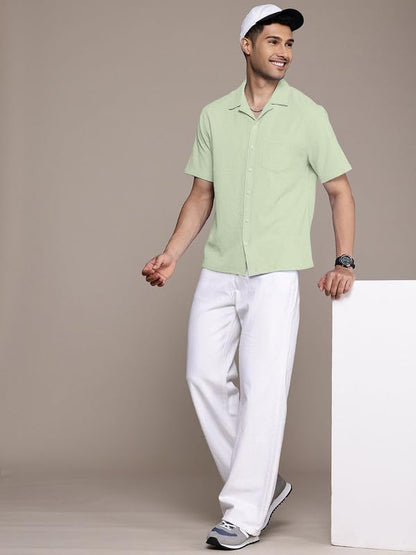 Tee Projekt Fashion Textured Shirts for Men||Regular Fit Casual Shirt for Men||Fancy Shirt Mint Green