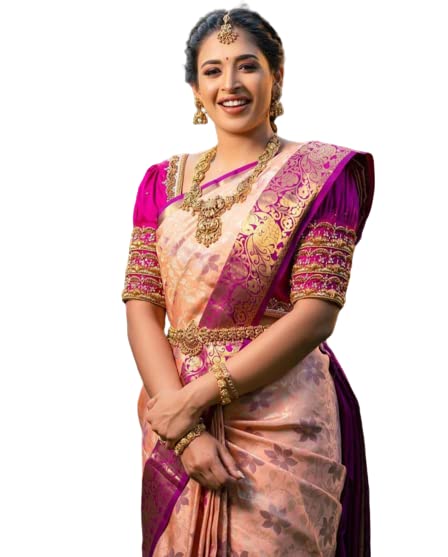 Flosive Ayn WomenS Present Banarasi Soft Lichi Silk Saree Beautiful Jacquard Rich Pallu Design Work Zari Woven Silk Style Saree