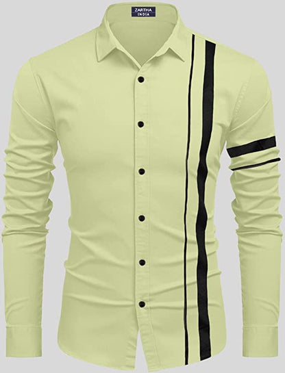 Bellstone Mens Solid Regular Fit Shirt (B-8200_Light Yelllow