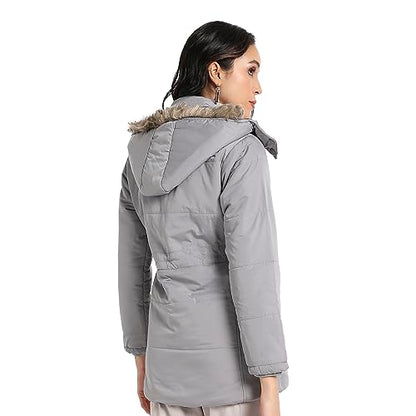 Campus Sutra Womens Car Coat (CBAWW23_CSWAWJK0646GR_Light Grey