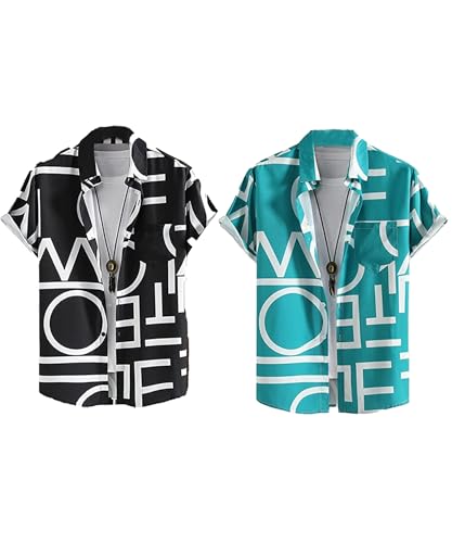 LookMark Mens Cotton Blend Casual Beach Wear Shirts | Stylish Printed Shirts for Men | Comfortable Summer Wear | Party, Vacatio