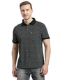 Turtle Men Cotton Stretch Black Printed Polo T-Shirt