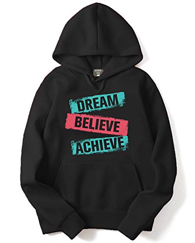 ADRO Men's Cotton Hooded Hoodie (H20-M-DBA-BL_Black_XL)