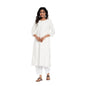 Fabindia Women Tussar Slim Fit Long Kurta Viscose_M Off White