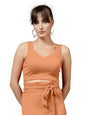OOMPH! Stretchable Sleeveless Crop Top, Orange, mt958