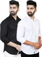 Tee Projekt Premium Plain Cotton Shirt for Men | Cotton Shirt | Casual Shirt | Solid Shirt | Full Sleeves | Formal Shirt (NS-ST1