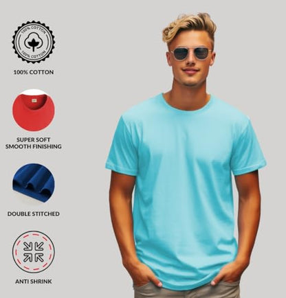 ADRO T Shirts Pack of 2 Mens Tshirts Cotton T Shirts for Men Tshirt T-Shirts Combo T Shirts Tshirts for Men Plain Solid Tshirts