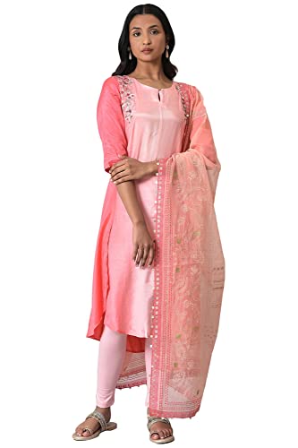 W for Woman Women's Viscose Kurta, Tight & Dupatta