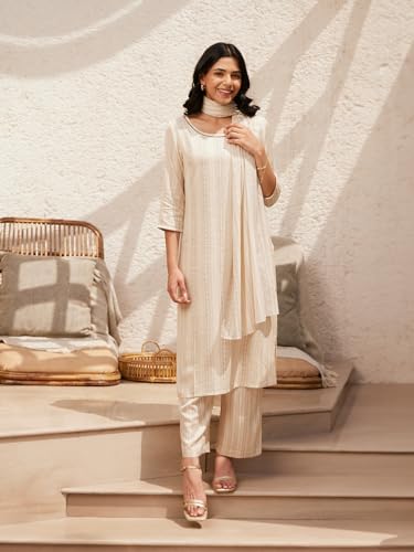 Aurelia WomenS Rayon Kurta Set (24Feas15011_Off White