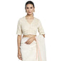Fabindia Women Choti Butti Cotton Silk Blouse Natural_34