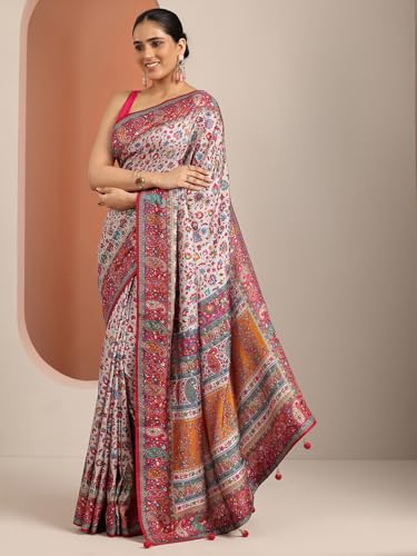 Libas Womens Printed Silk Blend Saree With Blouse Piece