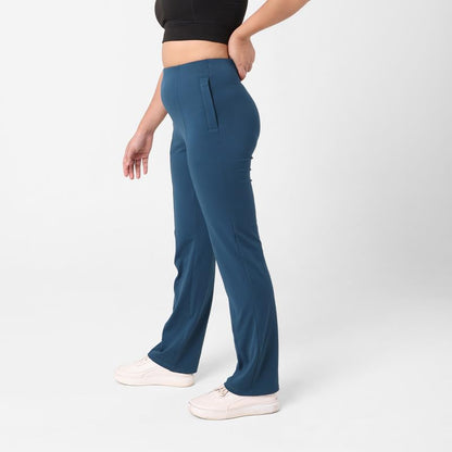 BlissClub Women Ultimate Straight Pants| Pintuck Design | No-Dig Waistband | Trousers for Women | 2 Zippered Pockets