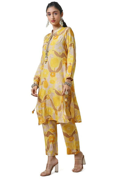 Soch WomenS Poly Muslin Co-Ords Set (Sas-Fwa4Ks10519B_Mustard